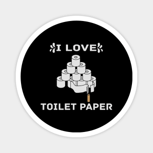 Retro Vintage I Love Toilet Paper Graphic Illustration Magnet